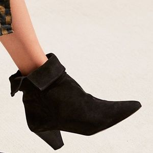 FREE PEOPLE adella heel boot black suede 37 2-ways to wear